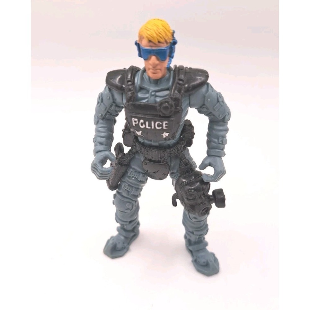 Chap Mei Police Force SWAT Action Figure Gray with Blue Goggles 4"